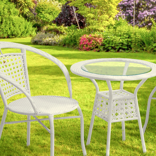 Záhradný ratanový set 1+2, biela, JENAR