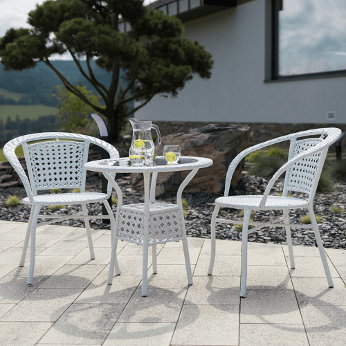 Záhradný ratanový set 1+2, biela, JENAR