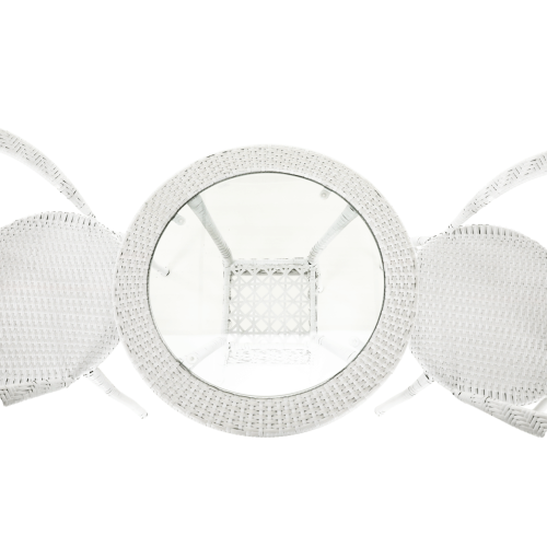 Záhradný ratanový set 1+2, biela, JENAR