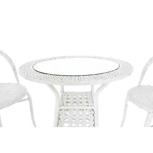 Záhradný ratanový set 1+2, biela, JENAR