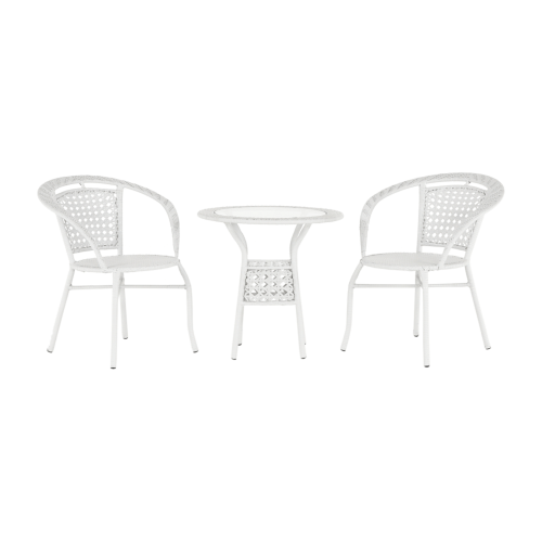 Záhradný ratanový set 1+2, biela, JENAR