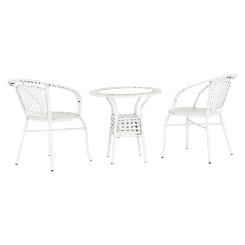 Záhradný ratanový set 1+2, biela, JENAR