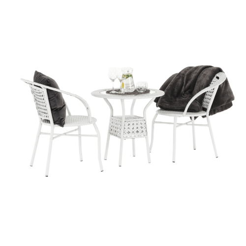 Záhradný ratanový set 1+2, biela, JENAR