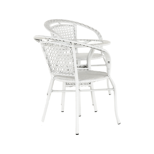 Záhradný ratanový set 1+2, biela, JENAR