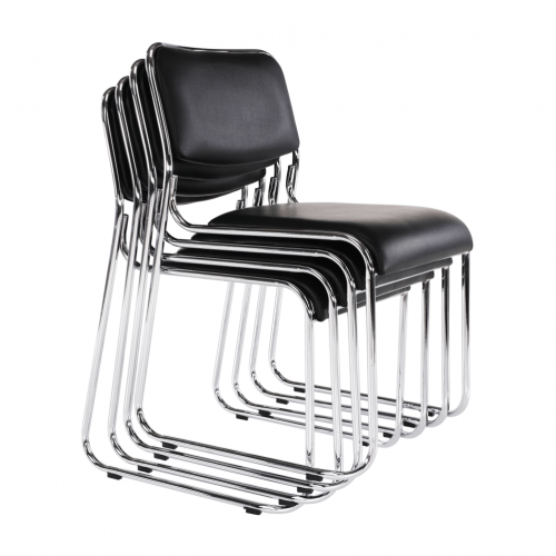 Zasadacia stolička, čierna ekokoža, BULUT