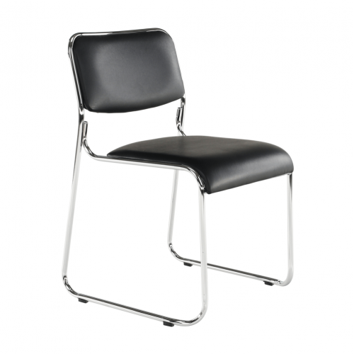 Zasadacia stolička, čierna ekokoža, BULUT