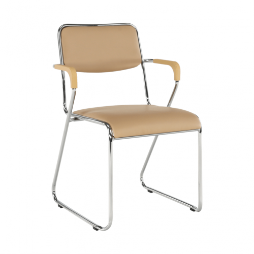 Zasadacia stolička, hnedá ekokoža, DERYA