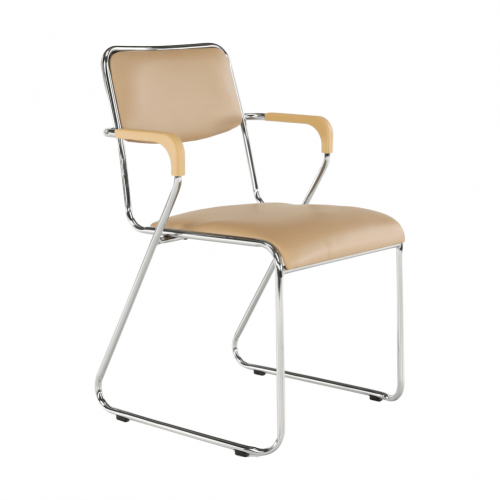 Zasadacia stolička, hnedá ekokoža, DERYA