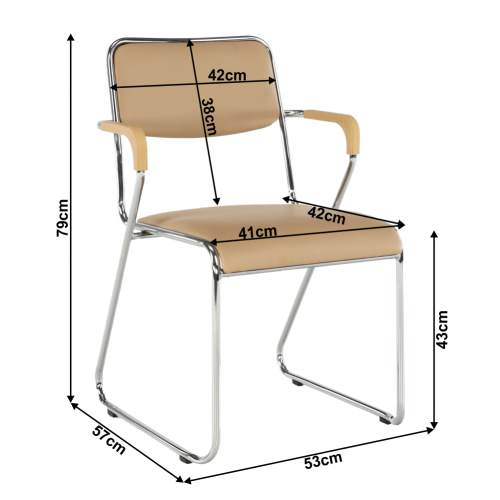 Zasadacia stolička, hnedá ekokoža, DERYA