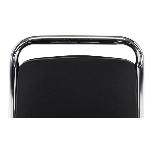 Zasadacia stolička, čierna ekokoža, ZEKI