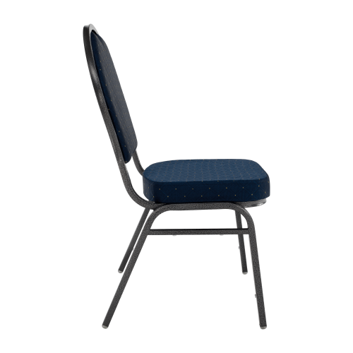 Stolička, stohovateľná, látka modrá/sivý rám, JEFF 3 NEW