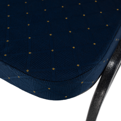 Stolička, stohovateľná, látka modrá/sivý rám, JEFF 3 NEW