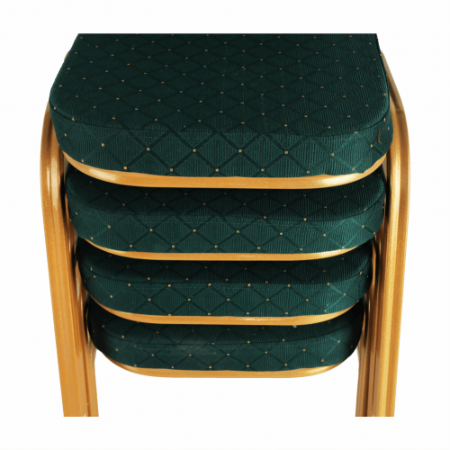 Stohovateľná stolička, zelená/zlatý náter, ZINA 3 NEW