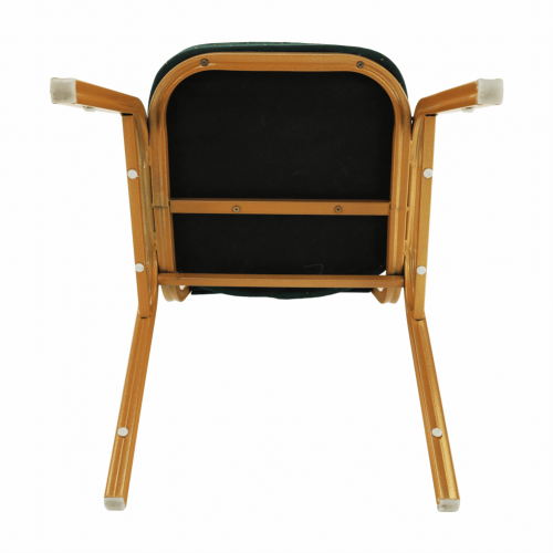 Stohovateľná stolička, zelená/zlatý náter, ZINA 3 NEW