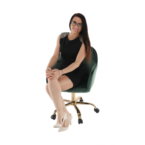 Kancelárske kreslo, Velvet látka zelená/zlatá, EROL