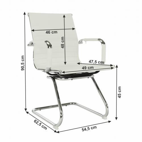 Zasadacia stolička, biela, AZURE 2 NEW TYP 2
