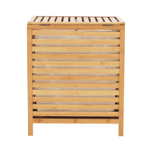 Kôš na bielizeň, prírodný bambus/biela, MENORK