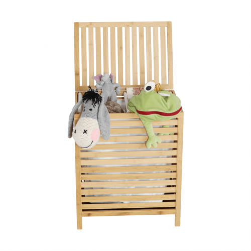 Kôš na bielizeň, prírodný bambus/biela, MENORK