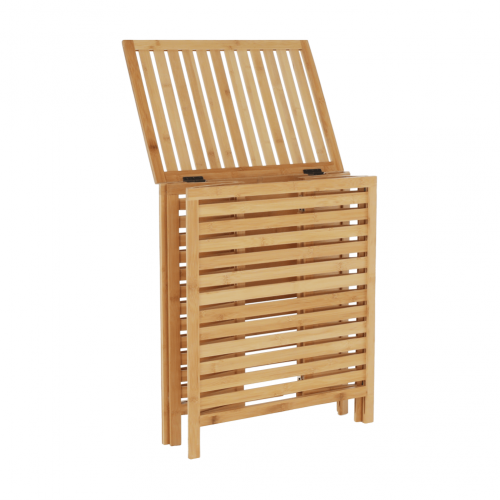 Kôš na bielizeň, prírodný bambus/biela, MENORK