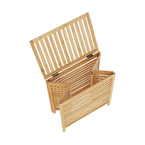 Kôš na bielizeň, prírodný bambus/biela, MENORK