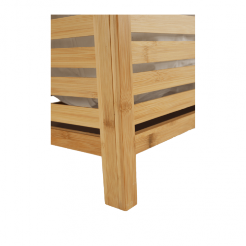 Kôš na bielizeň, prírodný bambus/biela, MENORK