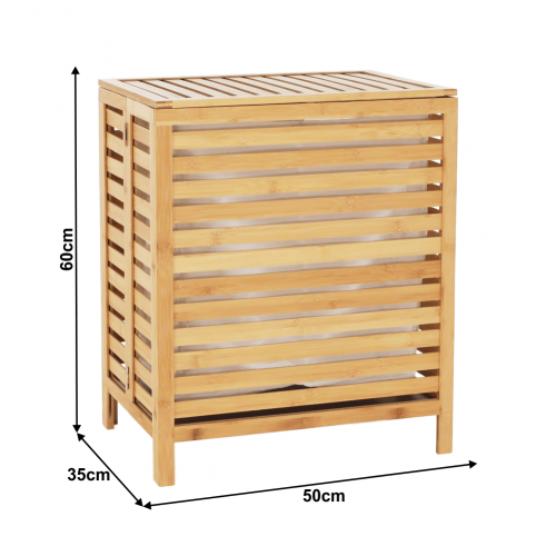 Kôš na bielizeň, prírodný bambus/biela, MENORK