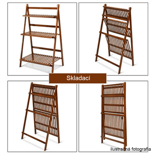 Skladací regál, biela, NEPEL TYP 1 + darček