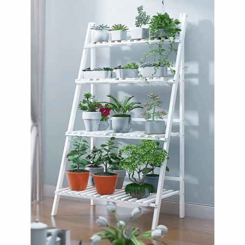 Skladací regál, biela, NEPEL TYP 2 + darček