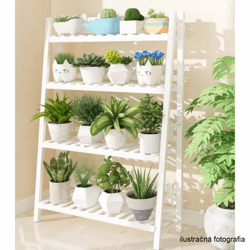 Skladací regál, biela, NEPEL TYP 2 + darček