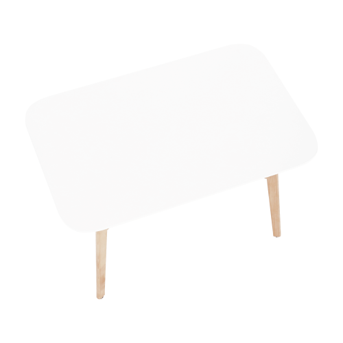 Jedálenský stôl, biela/prírodná, 120x80 cm, CYRUS 2 NEW