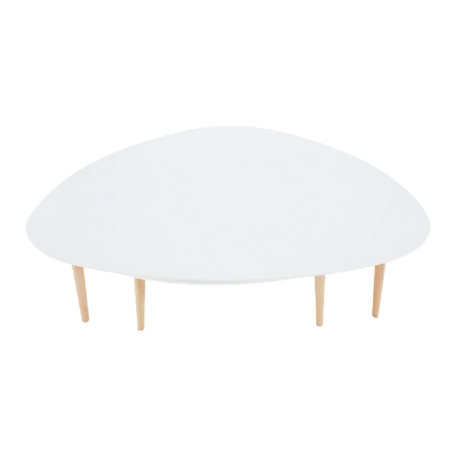 Konferenčné stolíky, set 2 ks, biela/buk, FOLKO NEW