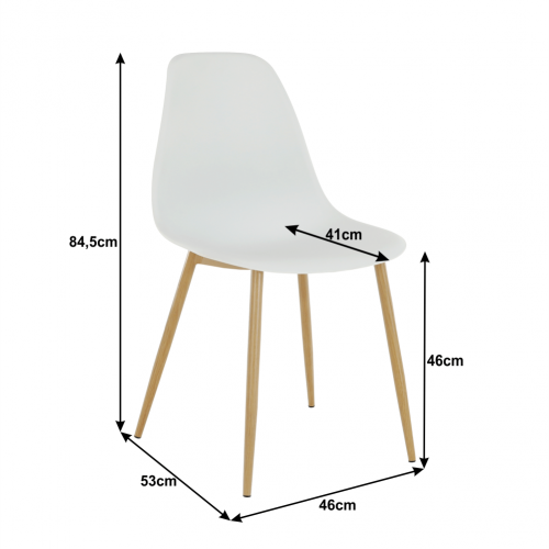 Stolička, biela/prírodná, SINTIA