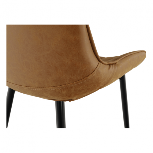 Stolička, ekokoža hnedá camel/čierna, HAZAL