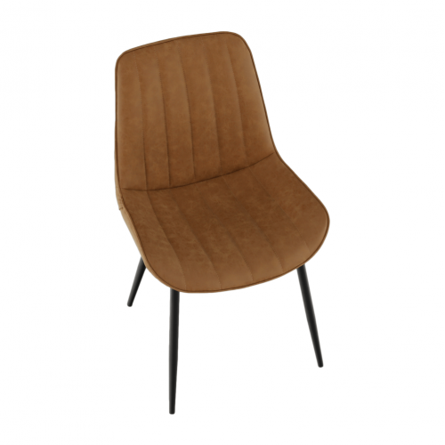 Stolička, ekokoža hnedá camel/čierna, HAZAL