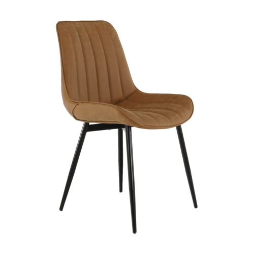 Stolička, ekokoža hnedá camel/čierna, HAZAL