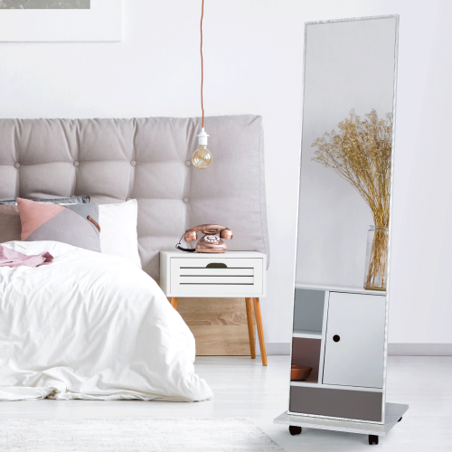 Zrkadlo na kolieskach, biela, NEPTUN