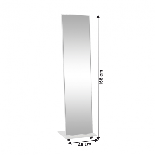 Zrkadlo na kolieskach, biela, NEPTUN