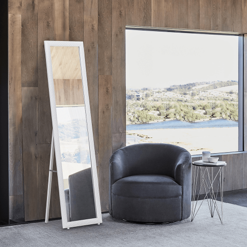 Stojanové zrkadlo, biela, LAVAL