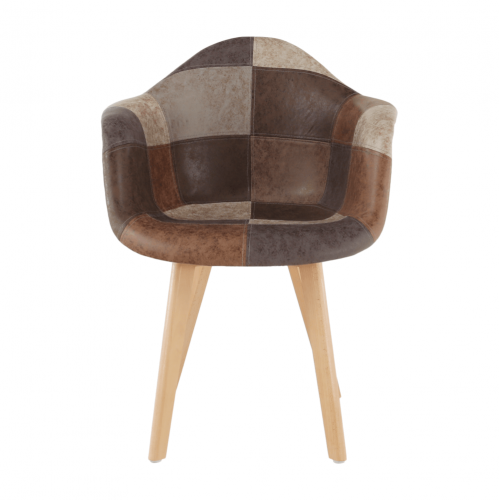 Dizajnové kreslo, patchwork/buk, TERST