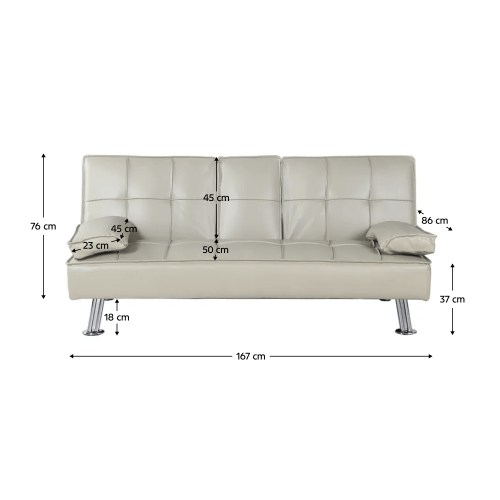 Rozkladacia pohovka, béžová ekokoža, GOLDIA NEW