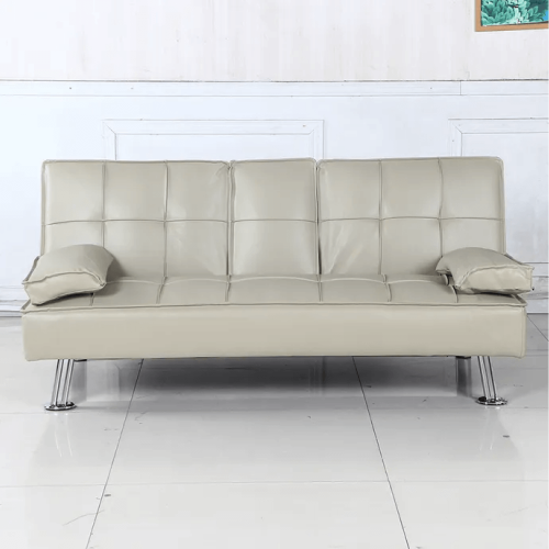 Rozkladacia pohovka, béžová ekokoža, GOLDIA NEW