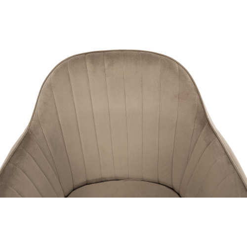 Dizajnové kreslo, sivohnedá Taupe Velvet látka, ZIRKON