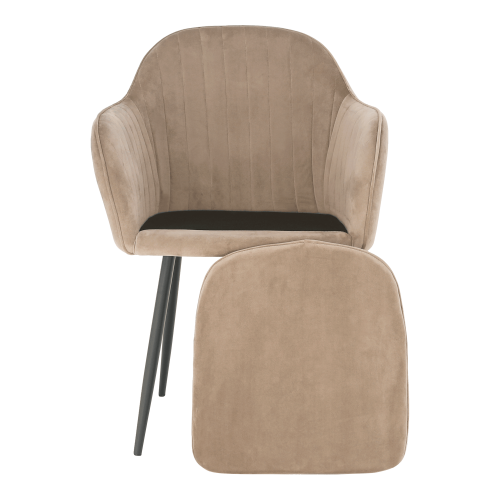 Dizajnové kreslo, sivohnedá Taupe Velvet látka, ZIRKON