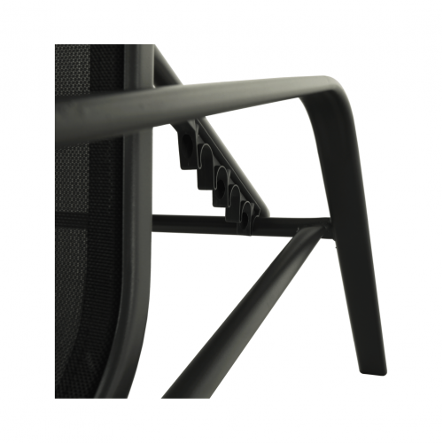 Stohovateľné polohovacie záhradné lehátko, čierna/sivá, ATREO