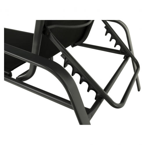 Stohovateľné polohovacie záhradné lehátko, čierna/sivá, ATREO