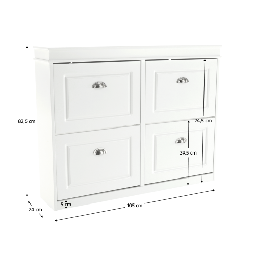 Botník, 2-radový, biela, SEBER TYP 5