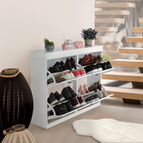 Botník, 2-radový, biela, SEBER TYP 5