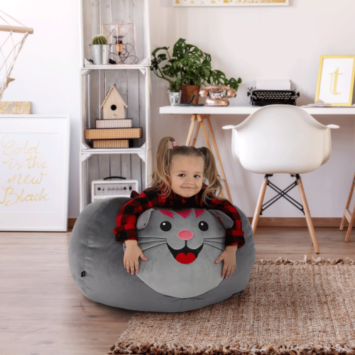 Sedací vak, sivá látka, BABY TYP 1