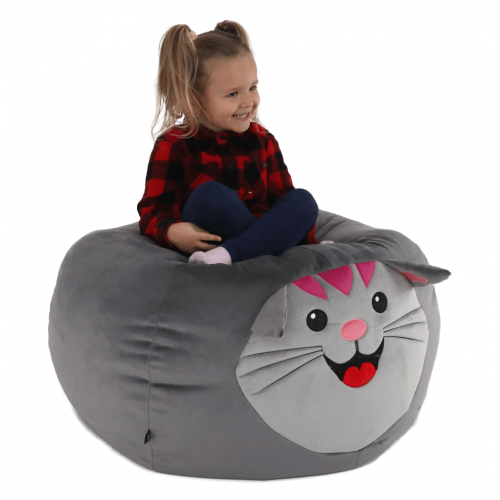 Sedací vak, sivá látka, BABY TYP 1