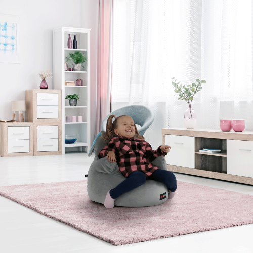 Sedací vak, sivá látka, BABY TYP 2